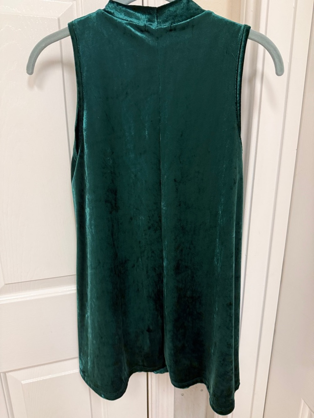 Emerald Green Velvet Mock Neck Tunic Top - Picture 4 of 4